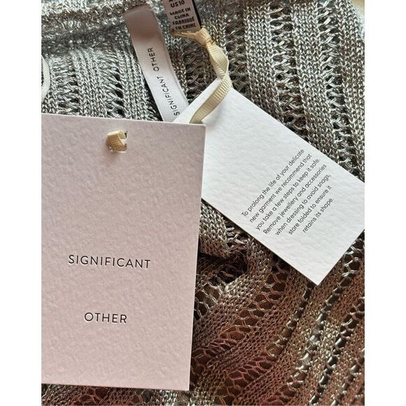 Significant Other Adley Long-Sleeve Open-Knit Maxi Dress NWT Size 10 - Picture 10 of 11